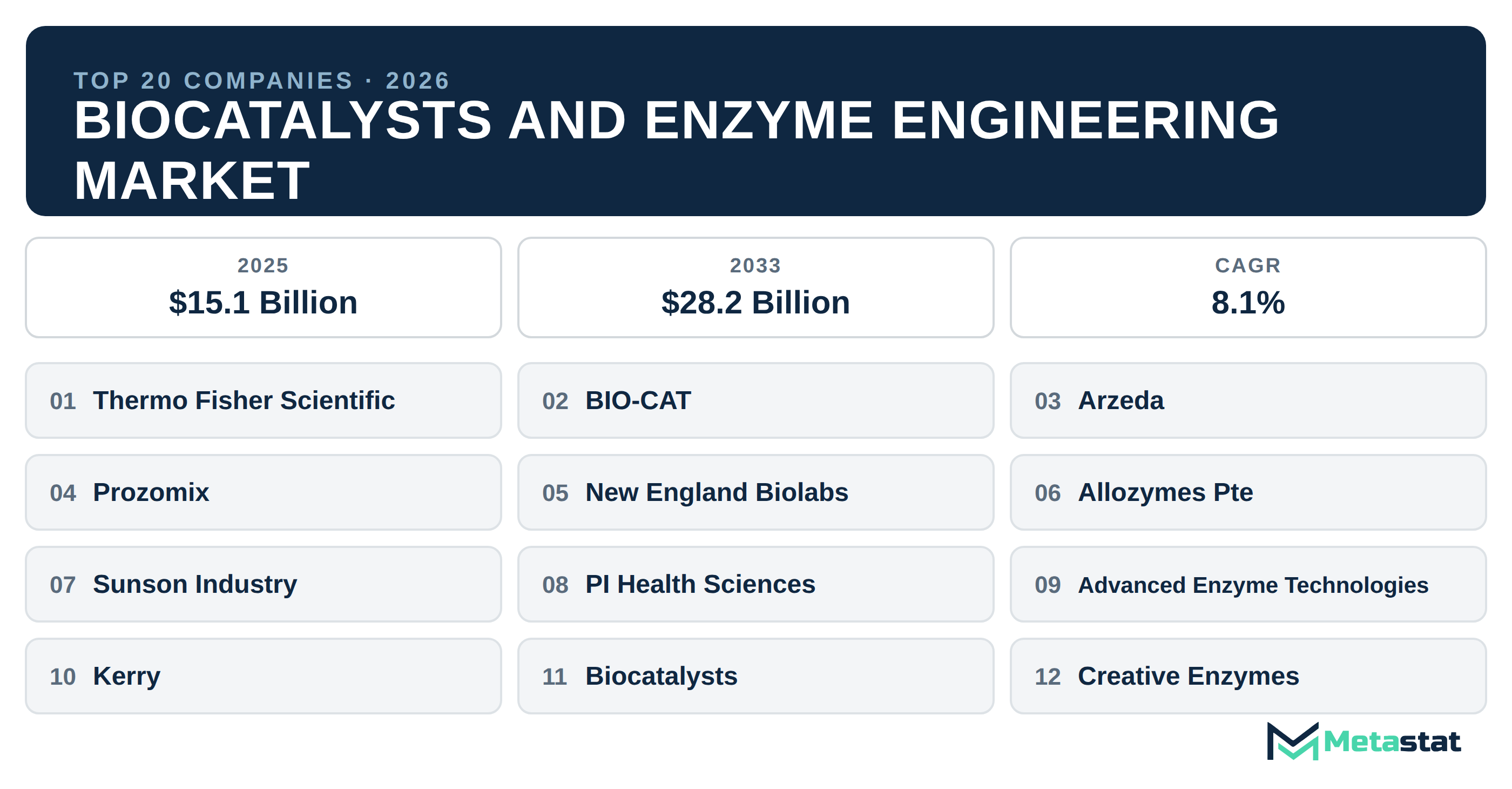 Top 20 Companies Global Biocatalysts and Enzyme Engineering Industry