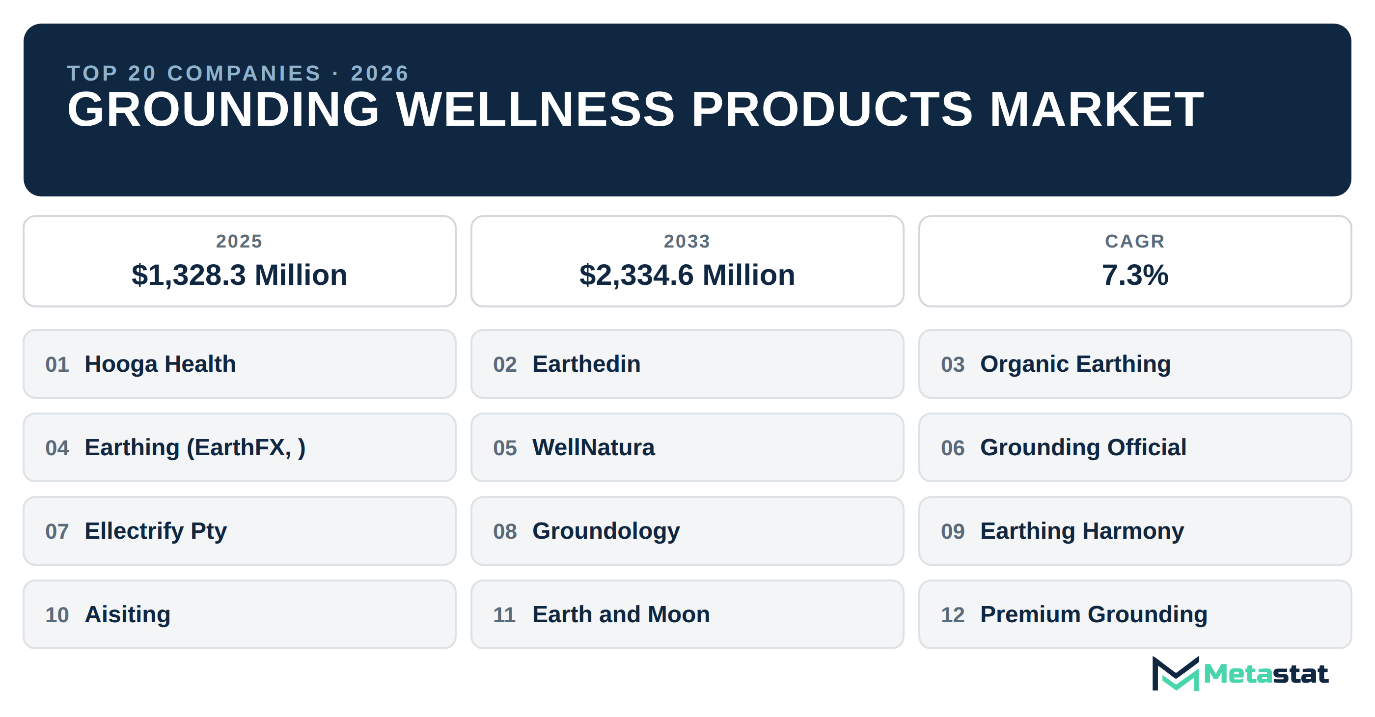 Top 20 Companies Global Grounding Wellness Products Industry