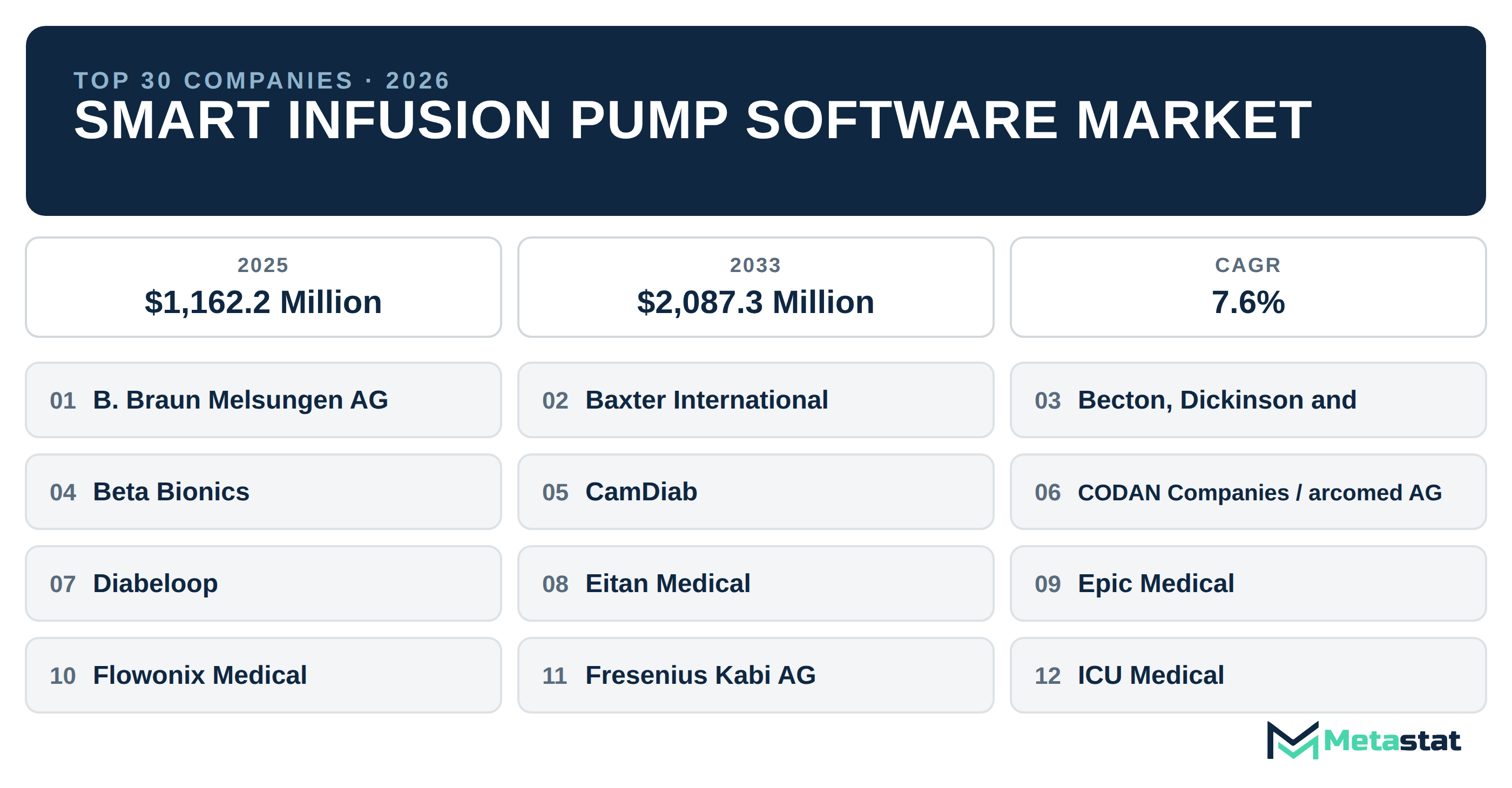 Top 30 Companies Global Smart Infusion Pump Software Market in (2025-2033)
